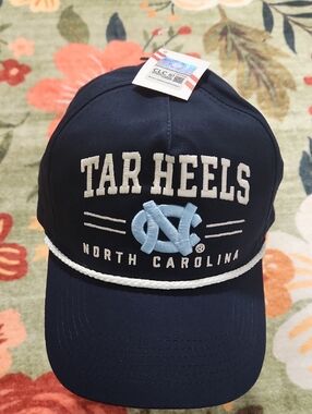 North Carolina Tar Heels Navy Blue White Rope Snapback Hat